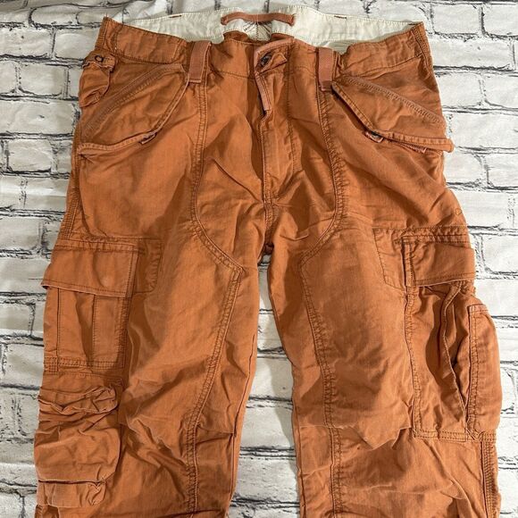 Vintage Polo Ralph Lauren Paratrooper Cargo Pants 38x34 Orange Military Flight